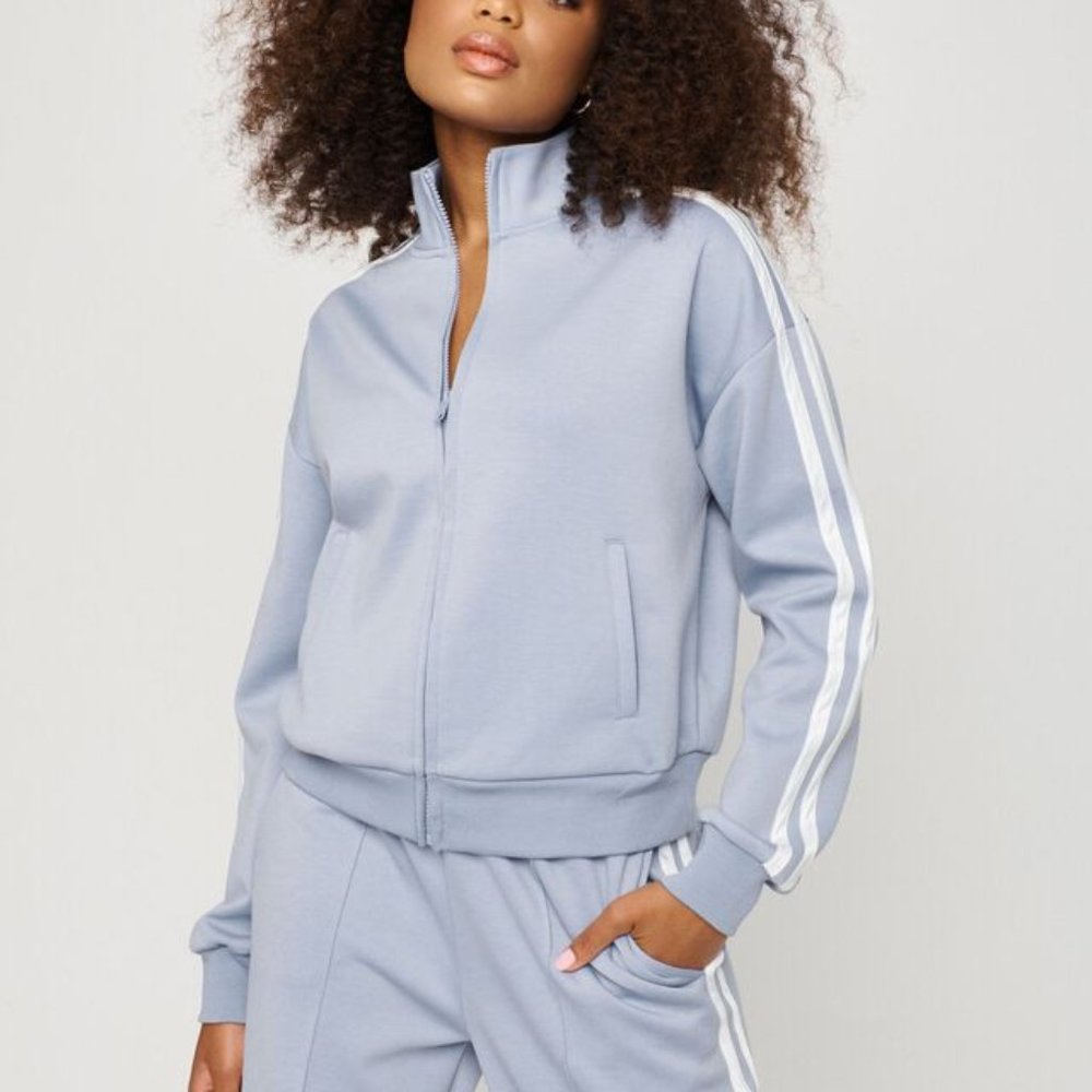 Mockneck Zip Sweater W/ Stripes